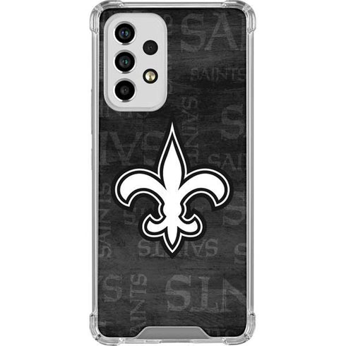NFL New Orleans Saints Black & White Galaxy A53 5G Clear Case