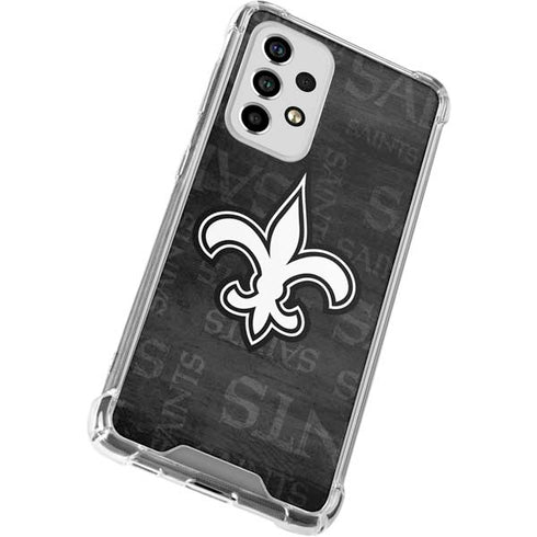 NFL New Orleans Saints Black & White Galaxy A53 5G Clear Case