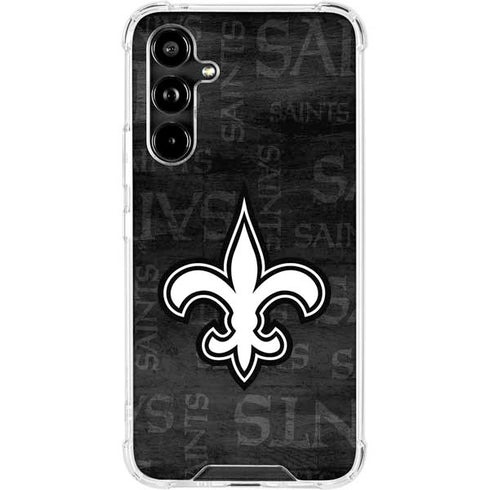 NFL New Orleans Saints Black & White Galaxy A54 5G Clear Case