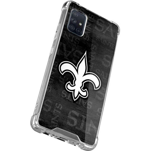 NFL New Orleans Saints Black & White Galaxy A71 5G Clear Case
