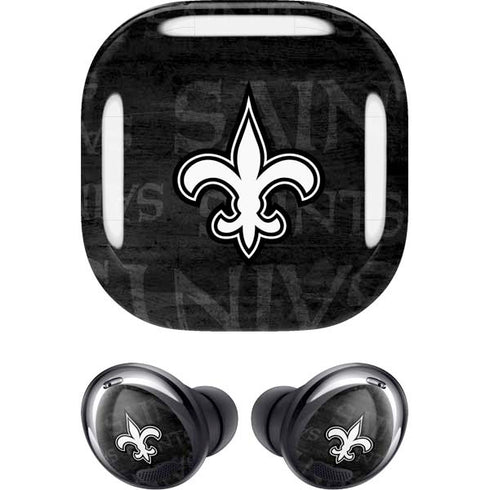 NFL New Orleans Saints Black & White Galaxy Buds Pro Skin