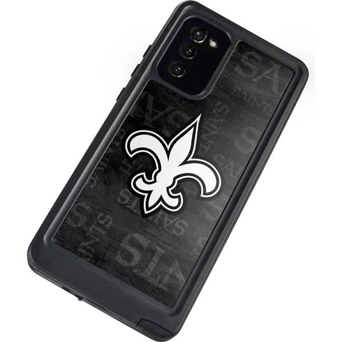 NFL New Orleans Saints Black & White Galaxy Note20 5G Waterproof Case