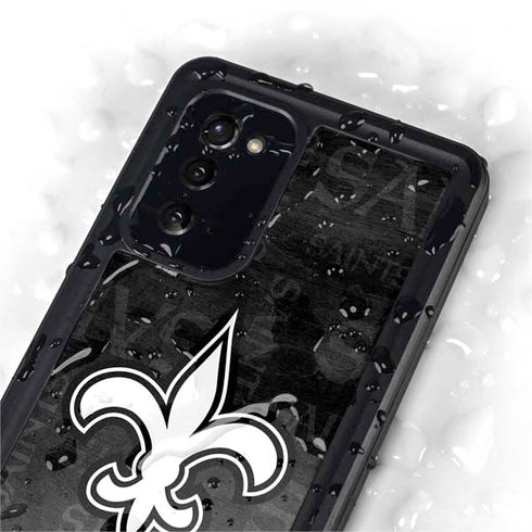 NFL New Orleans Saints Black & White Galaxy Note20 5G Waterproof Case