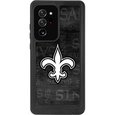 NFL New Orleans Saints Black & White Galaxy Note20 Ultra 5G Waterproof Case