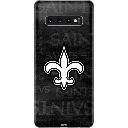 NFL New Orleans Saints Black & White Galaxy S10 Skin