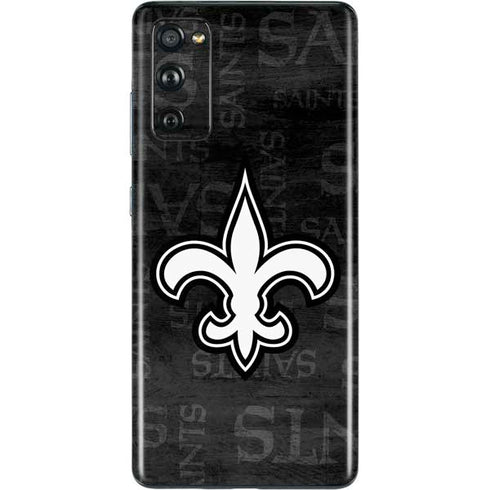 NFL New Orleans Saints Black & White Galaxy S20 Fan Edition Skin