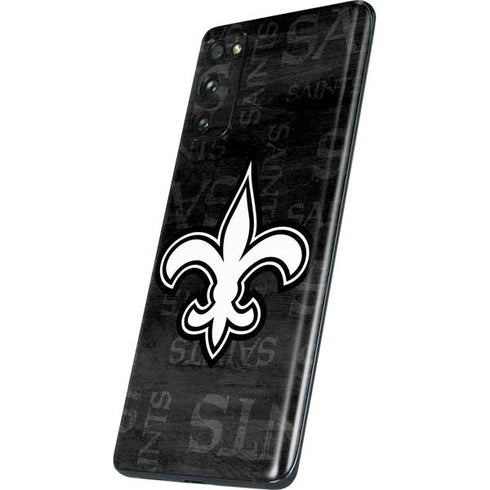 NFL New Orleans Saints Black & White Galaxy S20 Fan Edition Skin