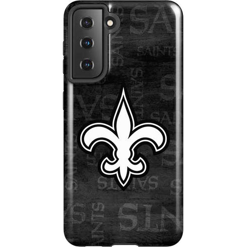 NFL New Orleans Saints Black & White Galaxy S21 5G Pro Case