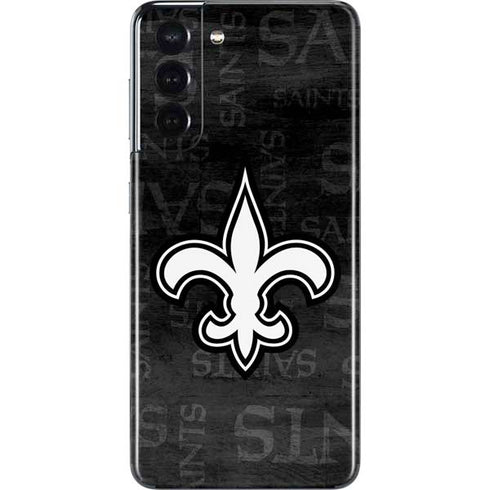 NFL New Orleans Saints Black & White Galaxy S21 5G Skin