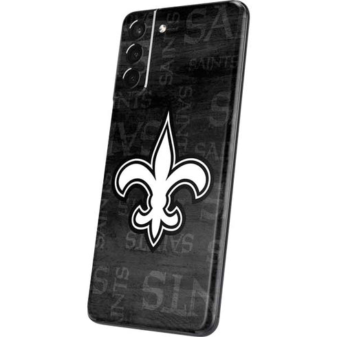 NFL New Orleans Saints Black & White Galaxy S21 5G Skin