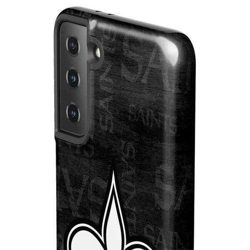 NFL New Orleans Saints Black & White Galaxy S21 FE Pro Case