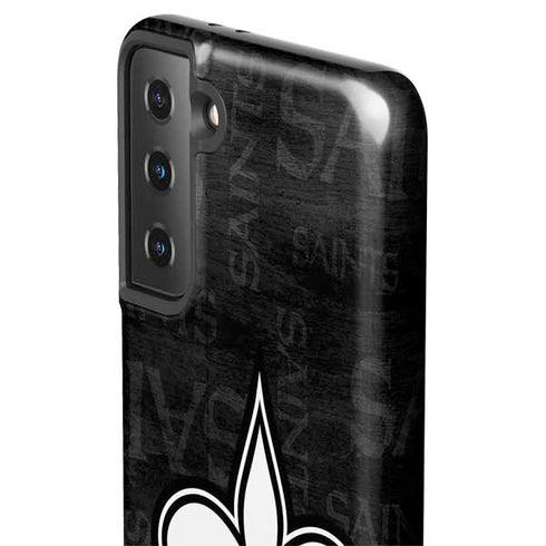 NFL New Orleans Saints Black & White Galaxy S21 Plus 5G Pro Case