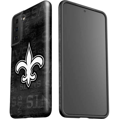 NFL New Orleans Saints Black & White Galaxy S21 Plus 5G Pro Case