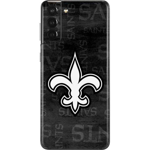NFL New Orleans Saints Black & White Galaxy S21 Plus 5G Skin