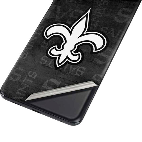 NFL New Orleans Saints Black & White Galaxy S21 Plus 5G Skin