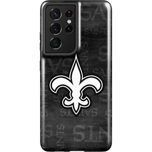 NFL New Orleans Saints Black & White Galaxy S21 Ultra 5G Pro Case