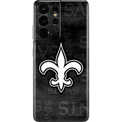 NFL New Orleans Saints Black & White Galaxy S21 Ultra 5G Skin