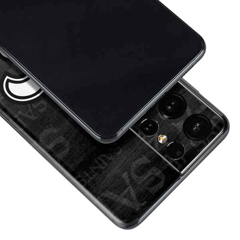 NFL New Orleans Saints Black & White Galaxy S21 Ultra 5G Skin