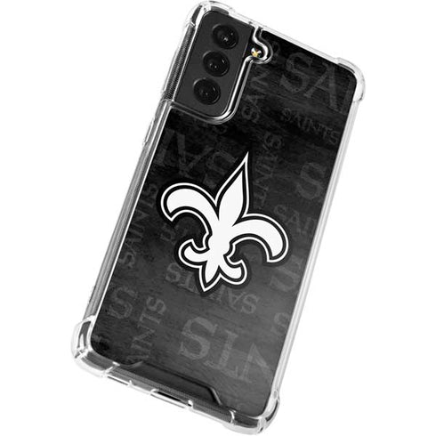 NFL New Orleans Saints Black & White Galaxy S22 Clear Case