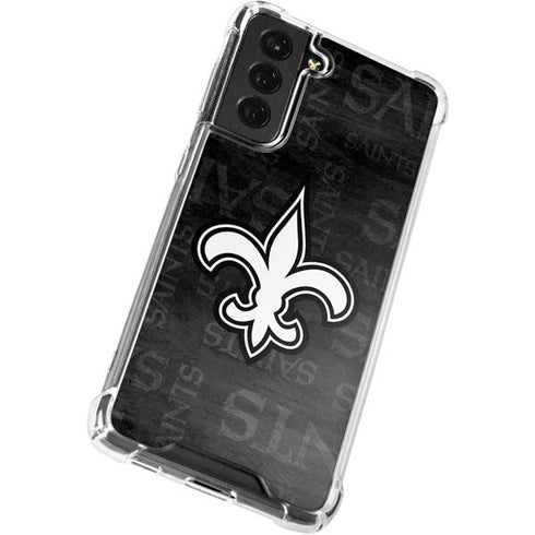 NFL New Orleans Saints Black & White Galaxy S22 Plus Clear Case