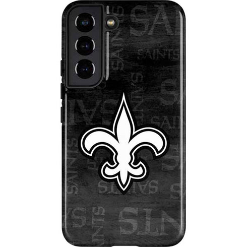 NFL New Orleans Saints Black & White Galaxy S22 Pro Case