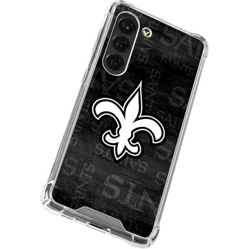 NFL New Orleans Saints Black & White Galaxy S23 Clear Case