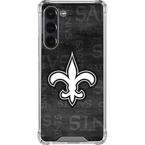 NFL New Orleans Saints Black & White Galaxy S23 Plus Clear Case