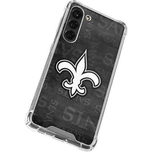 NFL New Orleans Saints Black & White Galaxy S23 Plus Clear Case