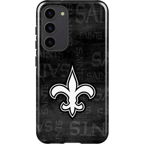NFL New Orleans Saints Black & White Galaxy S23 Plus Pro Case
