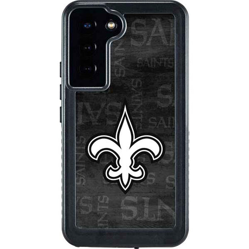 NFL New Orleans Saints Black & White Galaxy S23 Plus Waterproof Case