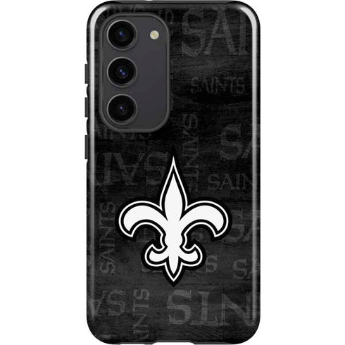 NFL New Orleans Saints Black & White Galaxy S23 Pro Case