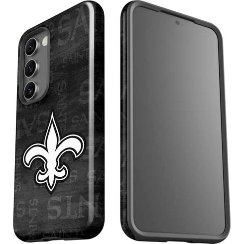 NFL New Orleans Saints Black & White Galaxy S23 Pro Case