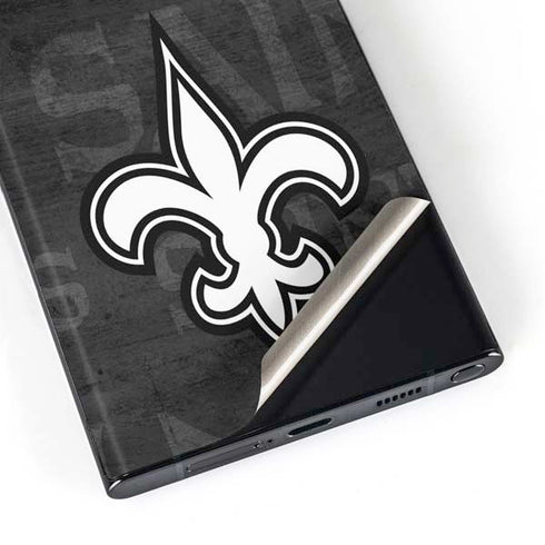 NFL New Orleans Saints Black & White Galaxy S23 Ultra Skin