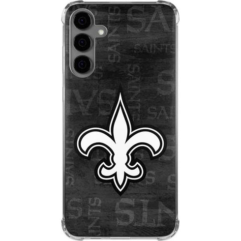 NFL New Orleans Saints Black & White Galaxy S24 Plus Clear Case