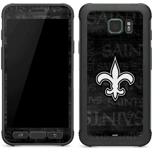 NFL New Orleans Saints Black & White Galaxy S7 Active Skin
