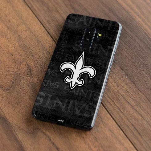 NFL New Orleans Saints Black & White Galaxy S9 Plus Skin