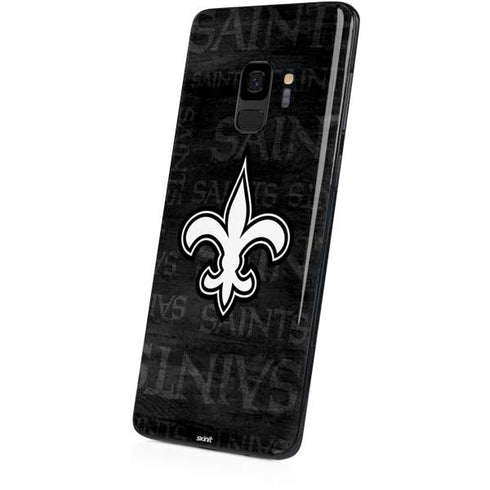 NFL New Orleans Saints Black & White Galaxy S9 Skin