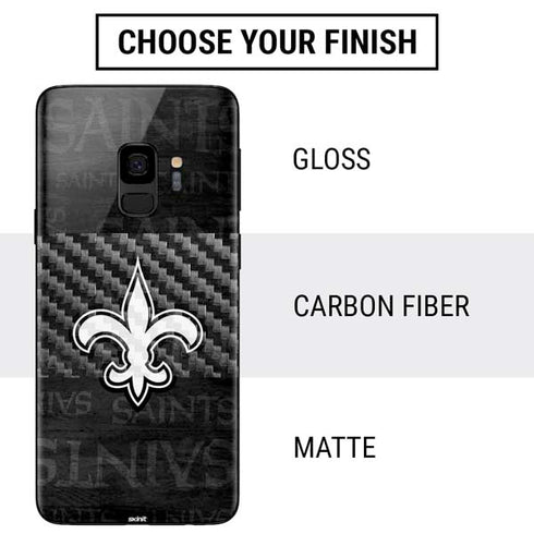 NFL New Orleans Saints Black & White Galaxy S9 Skin