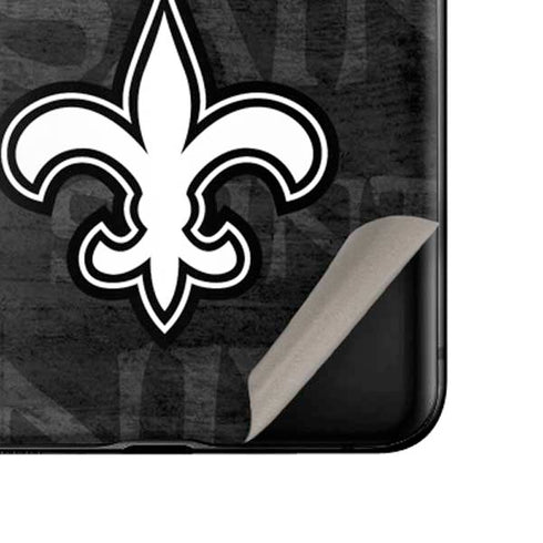 NFL New Orleans Saints Black & White Galaxy Z Flip Skin