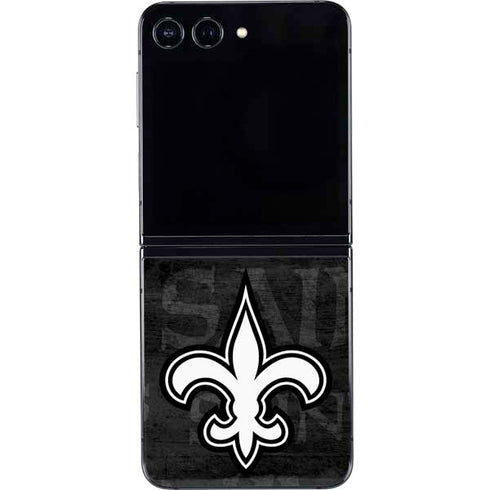 NFL New Orleans Saints Black & White Galaxy Z Flip5 5G Skin