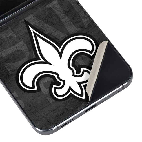NFL New Orleans Saints Black & White Galaxy Z Flip5 5G Skin