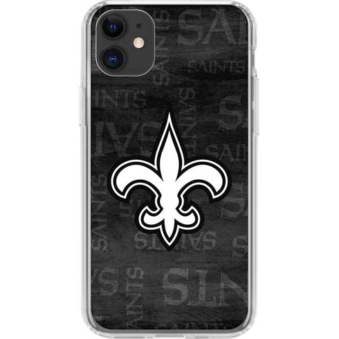 NFL New Orleans Saints Black & White iPhone 11 Clear Case