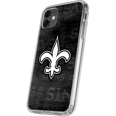 NFL New Orleans Saints Black & White iPhone 11 Clear Case