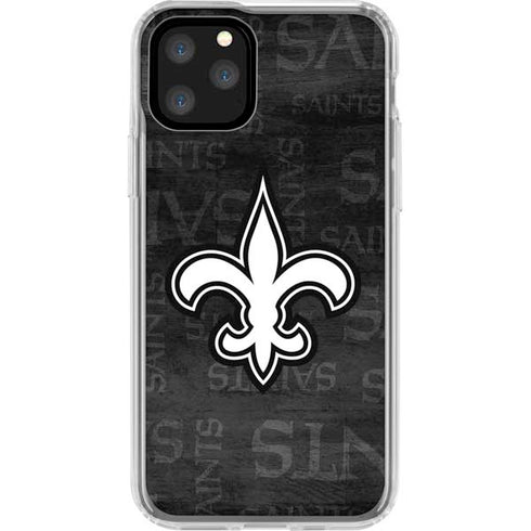 NFL New Orleans Saints Black & White iPhone 11 Pro Clear Case