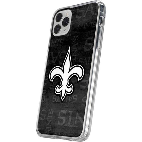 NFL New Orleans Saints Black & White iPhone 11 Pro Clear Case