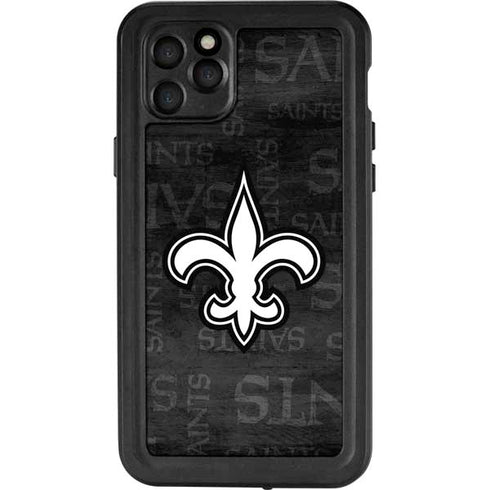 NFL New Orleans Saints Black & White iPhone 11 Pro Max Waterproof Case
