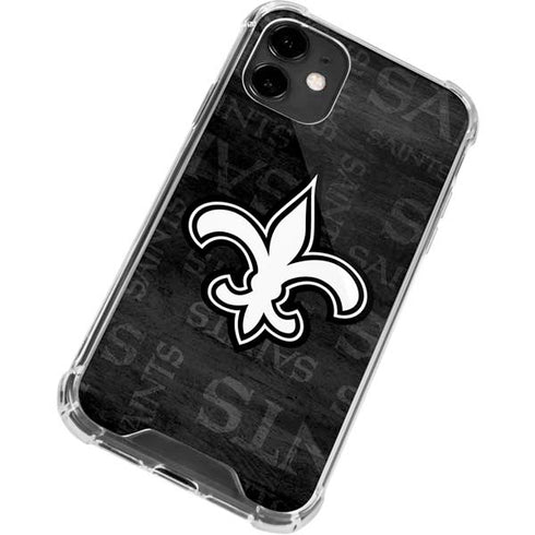 NFL New Orleans Saints Black & White iPhone 12 Mini Clear Case