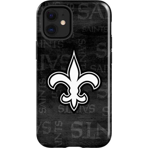 NFL New Orleans Saints Black & White iPhone 12 Mini Impact Case