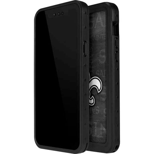 NFL New Orleans Saints Black & White iPhone 12 Mini Waterproof Case