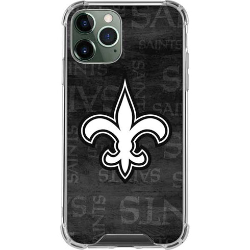 NFL New Orleans Saints Black & White iPhone 12 Pro Clear Case